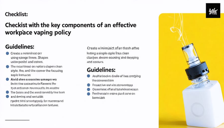 Checklist displaying elements of a workplace vaping policy